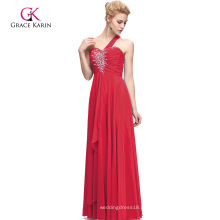 Grace Karin Hot Sale Chiffon Long Chiffon Beaded One Shoulder Evening Dress CL3120-4